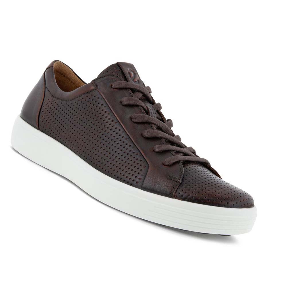 Pánské Boty Casual Ecco Soft 7 Laced Káva | CZ 477RVD